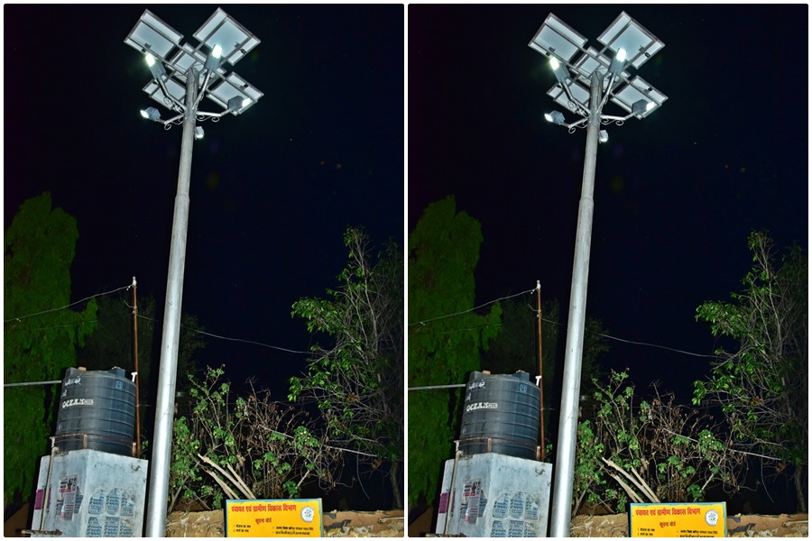  हाथी प्रभावित गांवों में लोगों की सुरक्षा के लिए लगाए जा रहे हाई मास्क लाइट