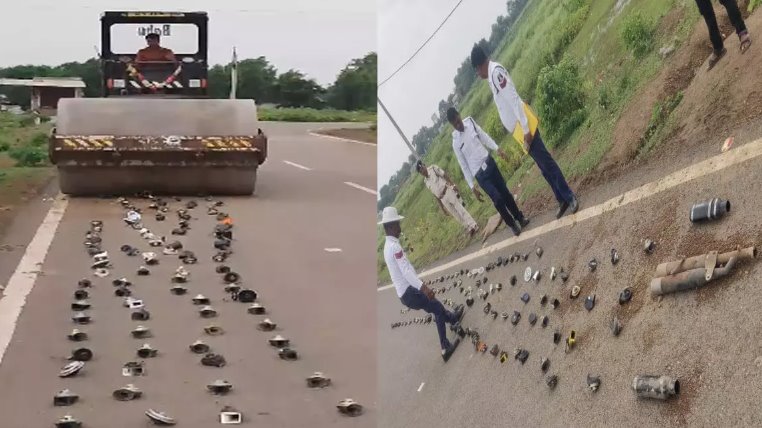 प्रेशर हार्न पर चला बुलडोजर...  कानफोडू प्रेशर हॉर्न पर पुलिस की बड़ी कार्रवाई