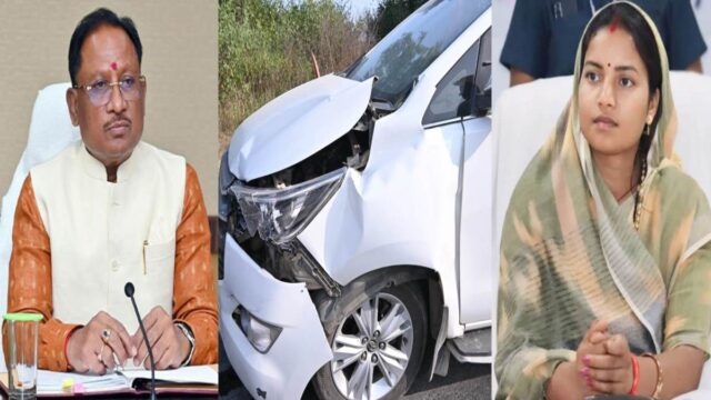 मंत्री लक्ष्मी राजवाड़े की कार को ट्रक ने मारी टक्कर : सीएम विष्णुदेव ने फोन पर हालचाल जाना 