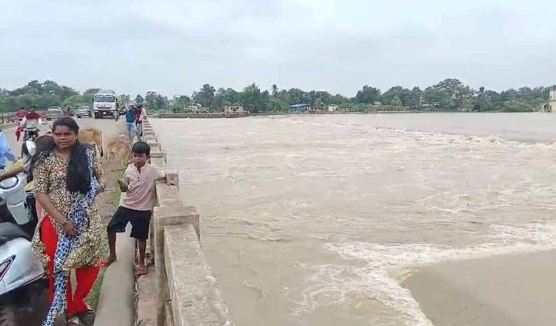 बारिश से शिवनाथ सहित जिले के तमाम नदी-नाले उफान पर