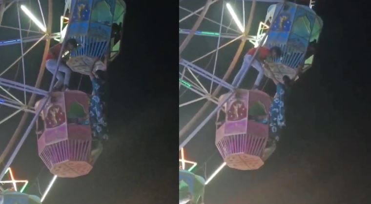 मीना बाजार के झूले में बड़ा हादसा, 100 फीट की ऊंचाई पर महिला फंस गयी झूले में