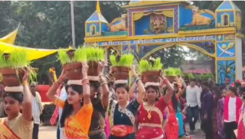 माता शीतला मंदिर से 475 ज्योत-जवारा की निकली विसर्जन यात्रा, श्रद्धालुओं की उमड़ी भीड़