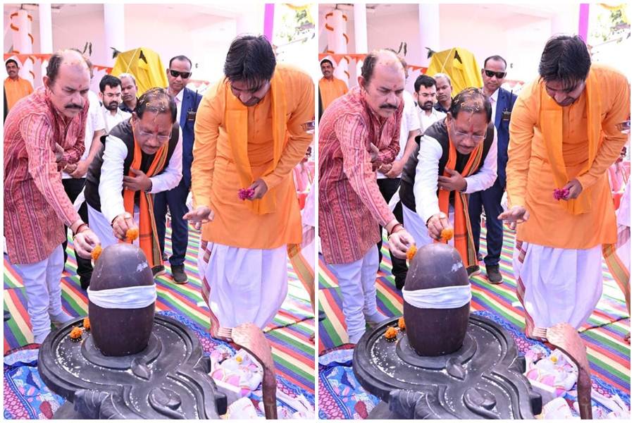 नीलकंठेश्वर महादेव मंदिर के प्राण-प्रतिष्ठा समारोह में मुख्यमंत्री विष्णु देव साय हुए शामिल