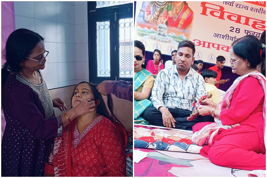  मंजूषा संत ने किया दिव्यांग युवतियों का ब्राइडल मेकअप