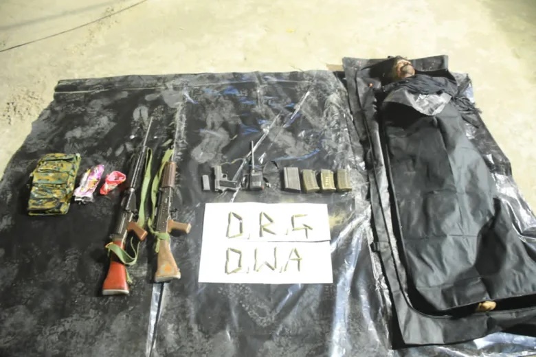 नक्सली डंप ढूंढने गए जवानों से मुठभेड़....  एक सशस्त्र माओवादी ढेर,  हथियार बरामद