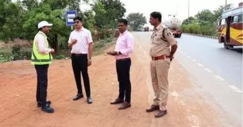 सड़क दुर्घटनाओं को रोकने संयुक्त टीम द्वारा चिन्हित ब्लैकस्पॉट का निरीक्षण