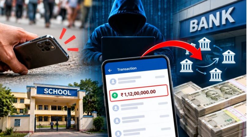 मोबाइल गुम होते ही 1.12 करोड़ का ट्रांजेक्शन, स्कूल के खाते का साइबर ठगी में इस्तेमाल