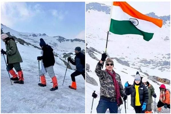 छत्तीसगढ़ की 14 सदस्यीय टीम पहुंची उत्तराखंड, बर्फ से घिरे पहाड़ की चोटी पर फहराया तिरंगा