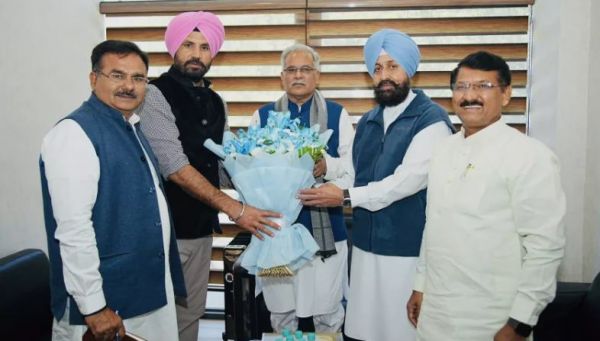 पंजाब कांग्रेस भवन में भूपेश बघेल का भव्य स्वागत