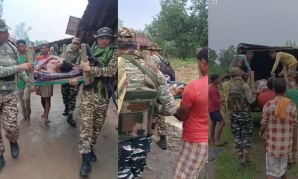 जवानों ने पेश की इंसानियत की मिसाल: बीमार ग्रामीण के लिए देवदूत बने CRPF जवान
