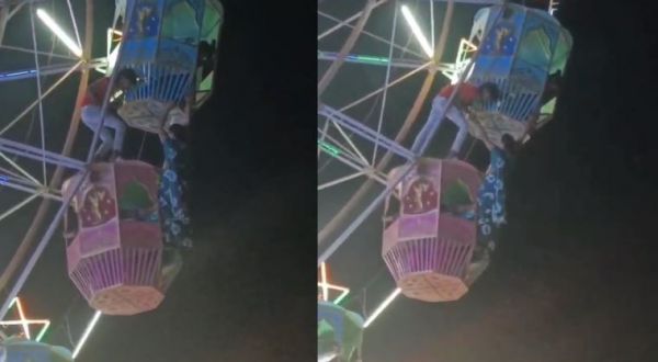 मीना बाजार के झूले में बड़ा हादसा, 100 फीट की ऊंचाई पर महिला फंस गयी झूले में