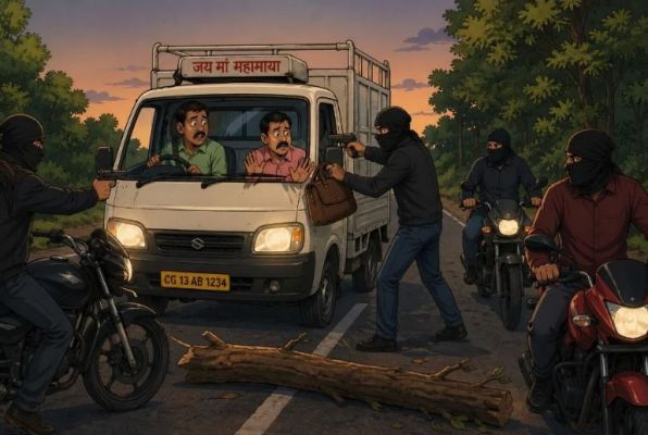 रायगढ़ में व्यापारी से दिनदहाड़े लूट, नकाबपोश बदमाशों ने कट्टे की नोंक पर 50 हजार रुपए छीने