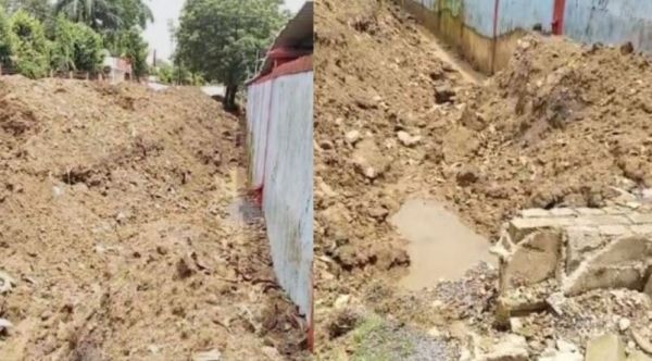 रोड पर खोदे गए गड्ढे और मिट्टी के ढेर से बढ़ा हादसों का खतरा, स्थानीय लोगों में नाराज़गी