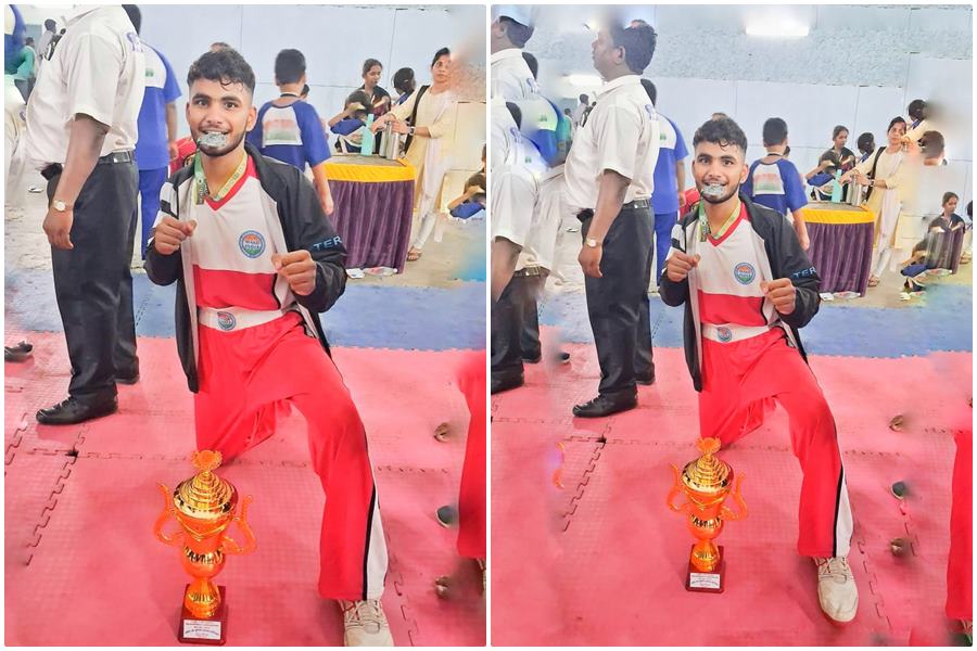 स्टेट किक बाक्सिंग में संत ज्ञानेश्वर के योगेश ने जीता गोल्ड