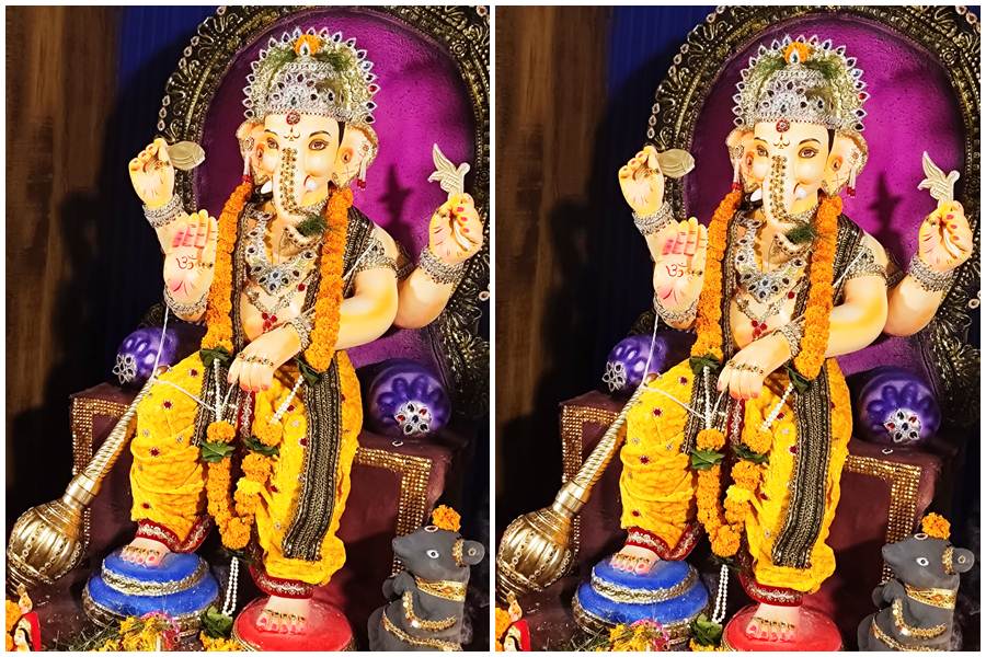  महाराष्ट्र मंडल में वैदिक मंत्रोच्चार के साथ श्रीगणेश प्रतिमा स्थापित