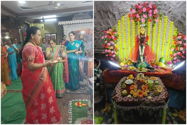 तात्यापारा स्थित हनुमान मंदिर में राम के जन्म के पहले हुए माता कौशल्या की गोदभराई