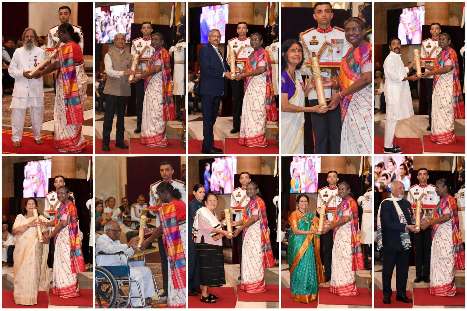 राष्ट्रपति ने राष्ट्रपति भवन में आयोजित नागरिक अलंकरण समारोह में 2 पद्म विभूषण, 9 पद्म भूषण और 56 पद्म श्री पुरस्कार प्रदान किए