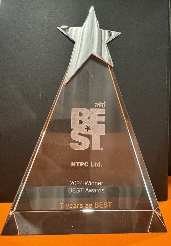 एनटीपीसी ने प्रतिभा विकास के लिए वैश्विक मान्यता प्राप्त की और एटीडी बेस्ट अवार्ड्स 2024 में तीसरा स्थान अर्जित किया