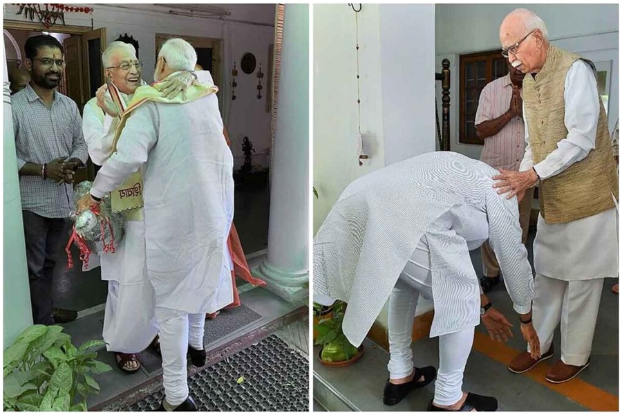 राजग नेता चुने जाने के बाद आडवाणी और जोशी से मिले प्रधानमंत्री नरेन्द्र मोदी... लिया दोनों का आशीर्वाद