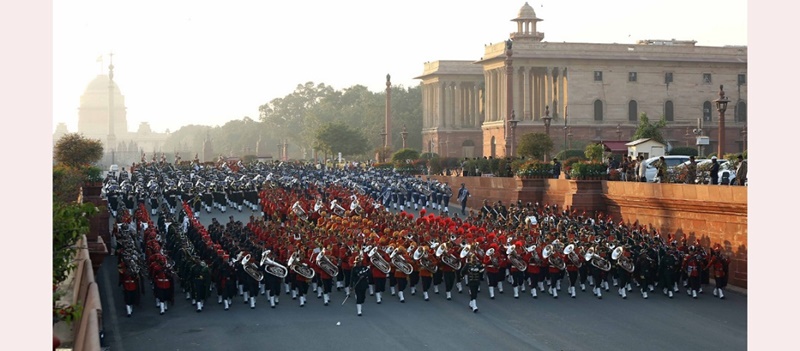 76वें गणतंत्र दिवस समारोह का समापन विजय चौक पर मधुर बीटिंग रिट्रीट समारोह के साथ होगा