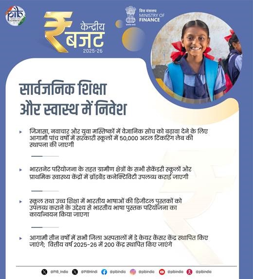सरकारी स्&zwj;कूलों में अगले पांच वर्षों में 50 हजार अटल टंकरिंग प्रयोगशालाएं