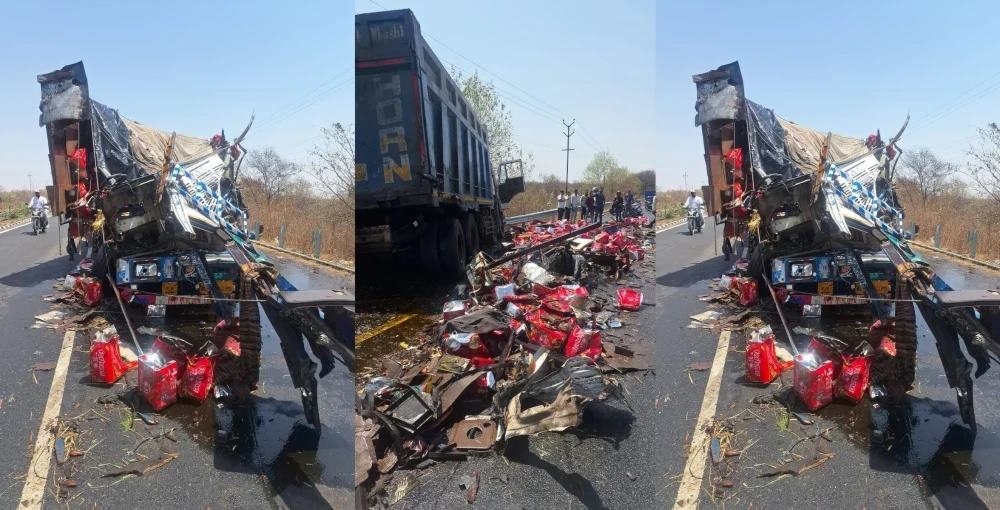 Accident: मदद के लिए चिल्लाता रहा ट्रक क्लीनर, लोग तेल के पीपे बटोरते रहे