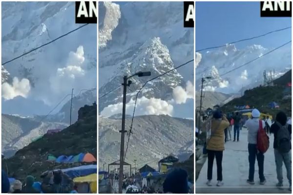 केदारनाथ में पिघलकर बहने लगीं बर्फीली चोटियां, चारों तरफ फैला सफेद गुबार