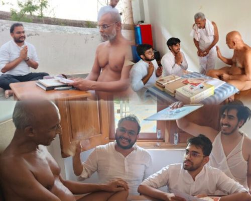 आचार्य श्री समय सागर महाराज का आशीर्वाद लिया, रामगंजमंडी के भक्त समूह ने