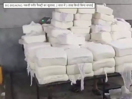 नकली पनीर फैक्ट्री का खुलासा, 2 साल में 3 लाख किलो किया सप्लाई