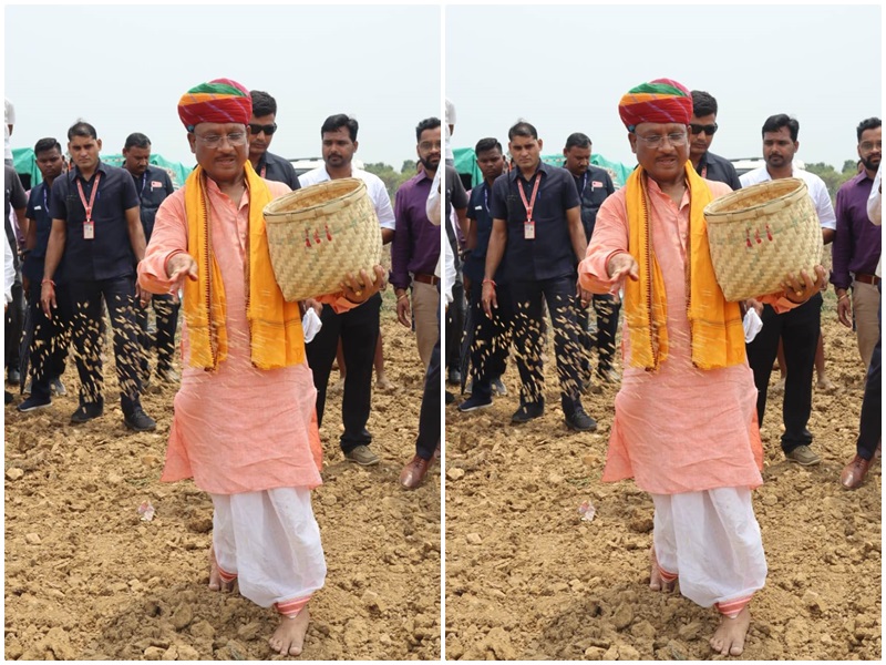 छत्तीसगढ़ में मानसून की बौछार.... मुख्यमंत्री विष्णुदेव साय ने खेतों में पहुंच की धान की बोआई