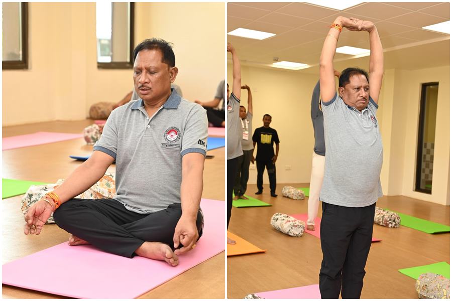 चिंतन शिविर 2.0.....  मुख्यमंत्री साय ने योग से की दूसरे दिन की शुरुआत