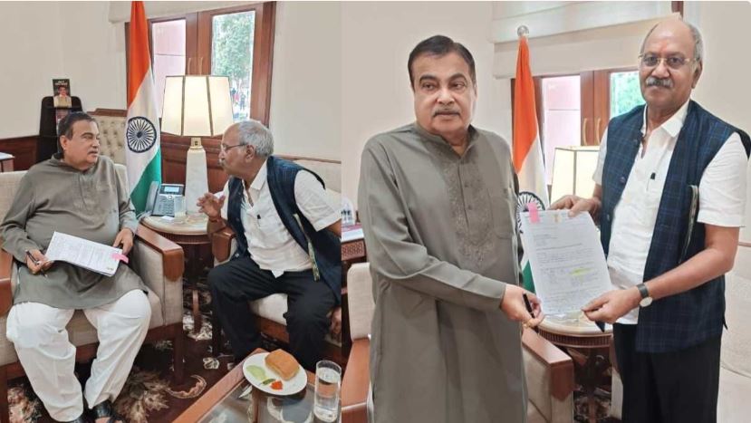 केंद्रीय सड़क परिवहन मंत्री गडकरी से मिले सांसद बृजमोहन अग्रवाल