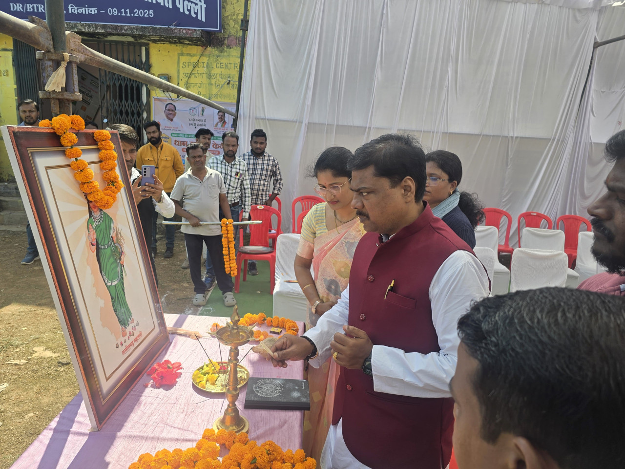 पल्ली केंद्र से धान खरीदी सत्र की शुरुआत, सहकारिता मंत्री केदार कश्यप ने किया निरीक्षण