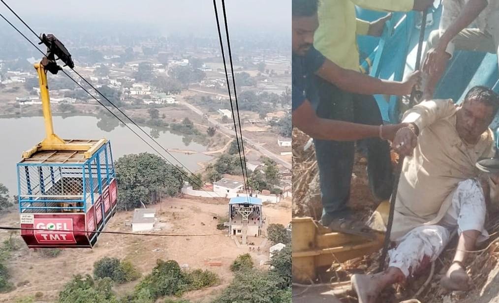 खल्लारी मंदिर में रोपवे का तार टूटा... छह श्रद्दालु घायल