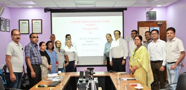डिजिटल हस्ताक्षर के लिए मॉड्यूल का उद्घाटन इस्पात भवन में कार्यपालक निदेशक ए के चक्रवर्ती द्वारा किया गया