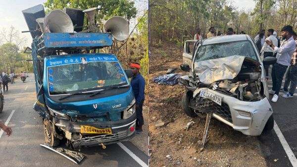 नाला के पास पिकअप और कार में जोरदार भिड़ंत, हादसे में एक की मौत 