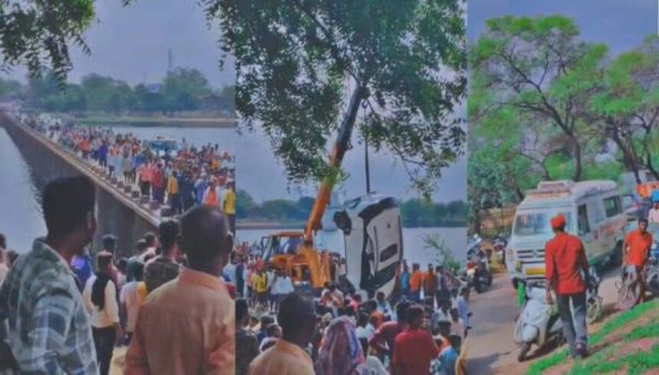 नदी में गिरी कार, बैंक कर्मचारी की मौत