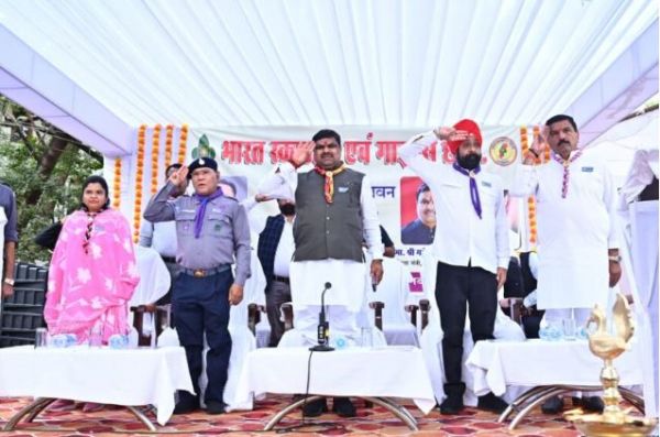 स्कूल शिक्षा मंत्री गजेंद्र यादव ने किया भारत स्काउट्स एवं गाइड्स के राज्य मुख्यालय भवन का भूमि पूजन