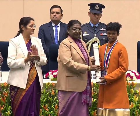 कोण्डागांव की योगिता मंडावी को राष्ट्रपति ने किया प्रधानमंत्री राष्ट्रीय बाल पुरस्कार से सम्मानित