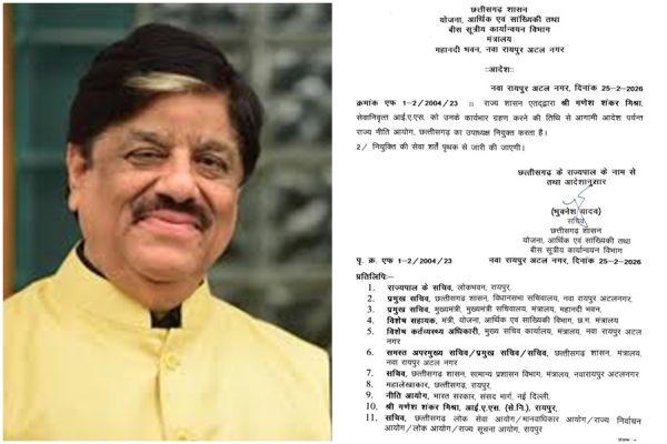 सेवानिवृत्त IAS गणेश शंकर मिश्रा को राज्य नीति आयोग के उपाध्यक्ष नियुक्त