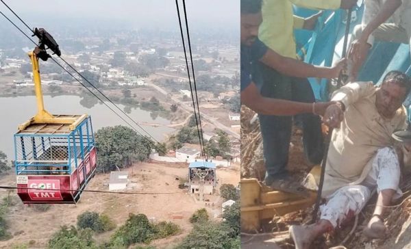 खल्लारी मंदिर में रोपवे का तार टूटा... छह श्रद्दालु घायल