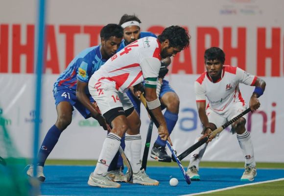 छत्तीसगढ़ हॉकी लीग के 7वें मैच में मैनपाट टाइटन्स ने राजधानी रॉयल्स को 5-2 से हराया
